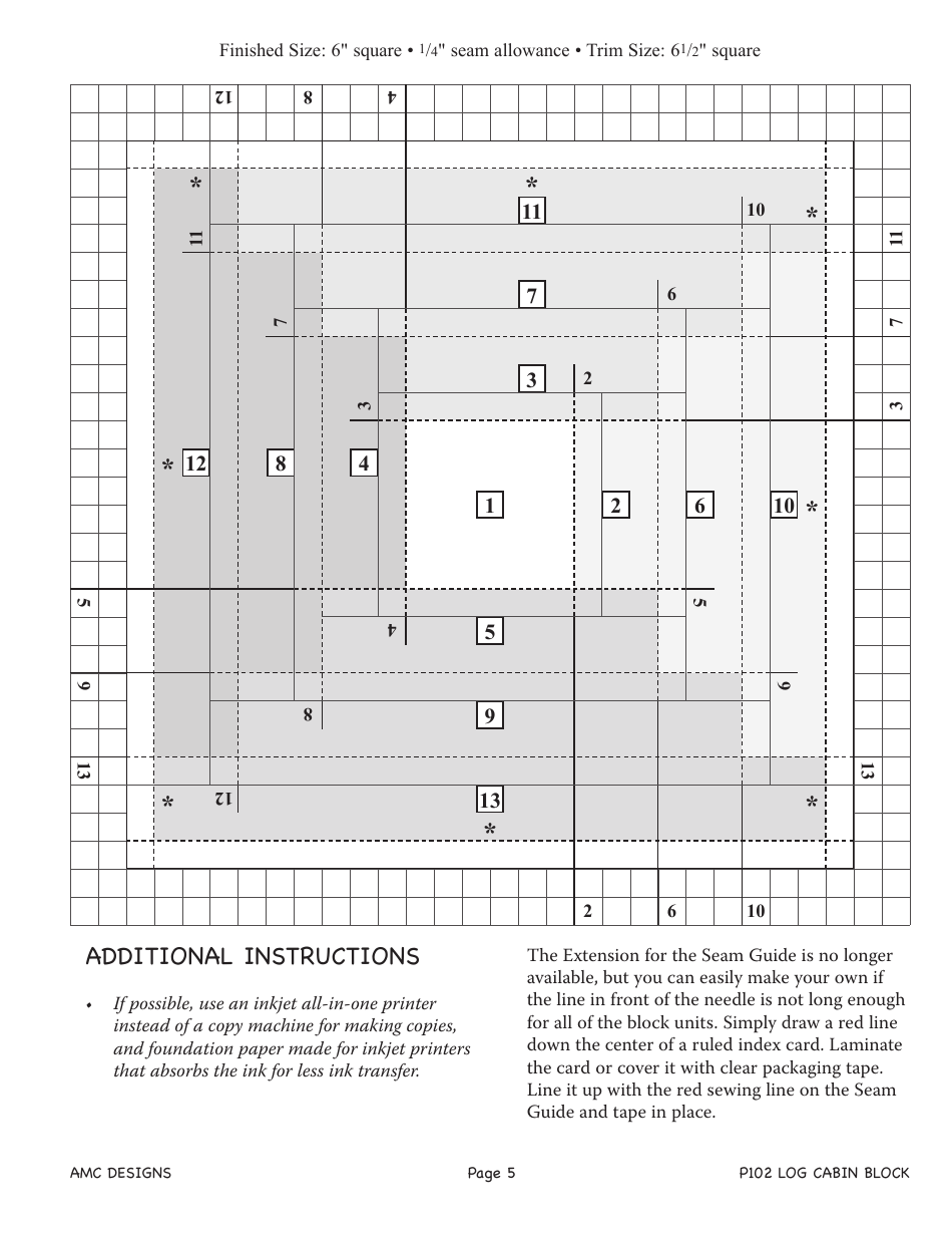 Log Cabin Quilt Block Pattern - Annis Clapp, Page 6