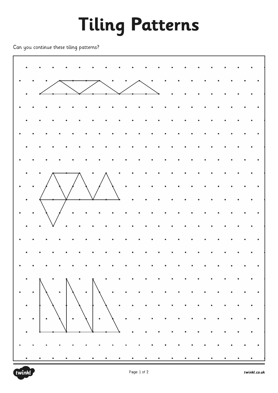 Tiling Patterns on Isometric Dot Paper, Page 1