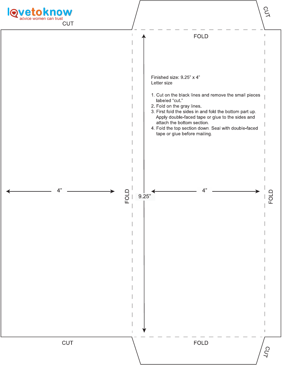 9.25x4 Envelope Template, Page 1