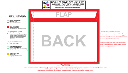 Document preview: 10" X 13" Booklet Envelope Template - Back