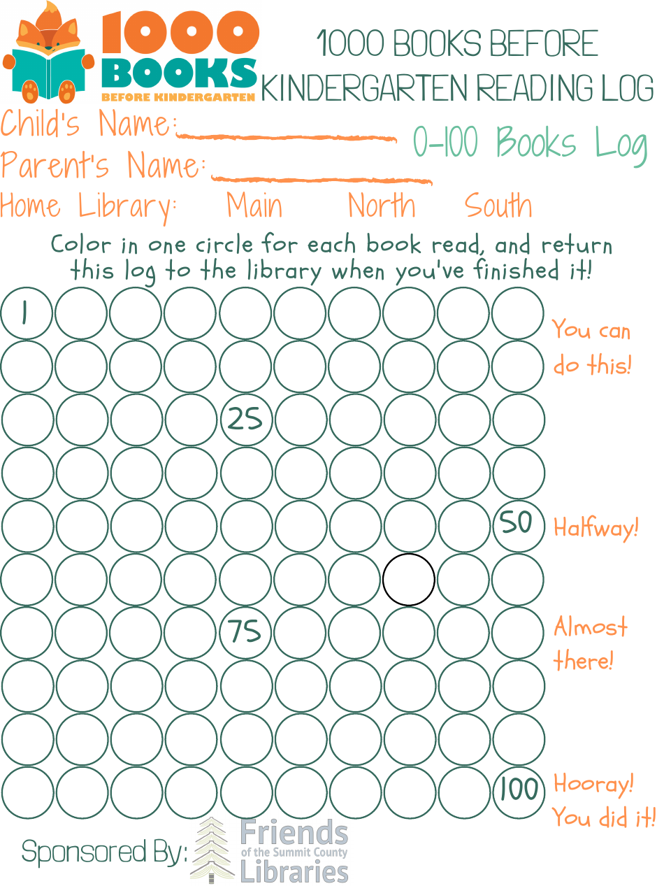 100 Books Before Kindergarten Reading Log - Track Your Child's Reading Progress