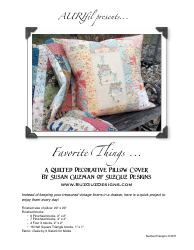 Document preview: Favorite Things Pillow Quilt Pattern