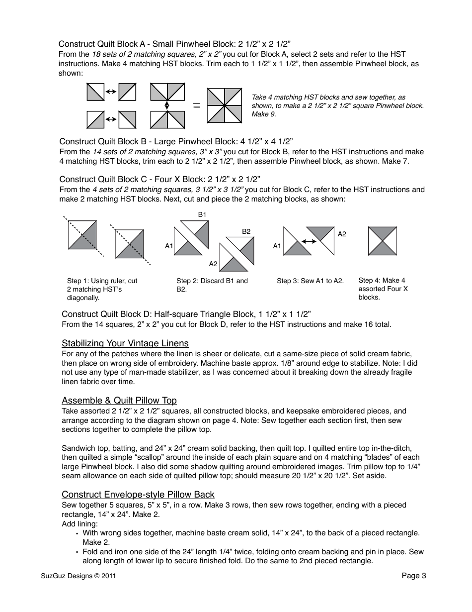 Favorite Things Pillow Quilt Pattern, Page 3