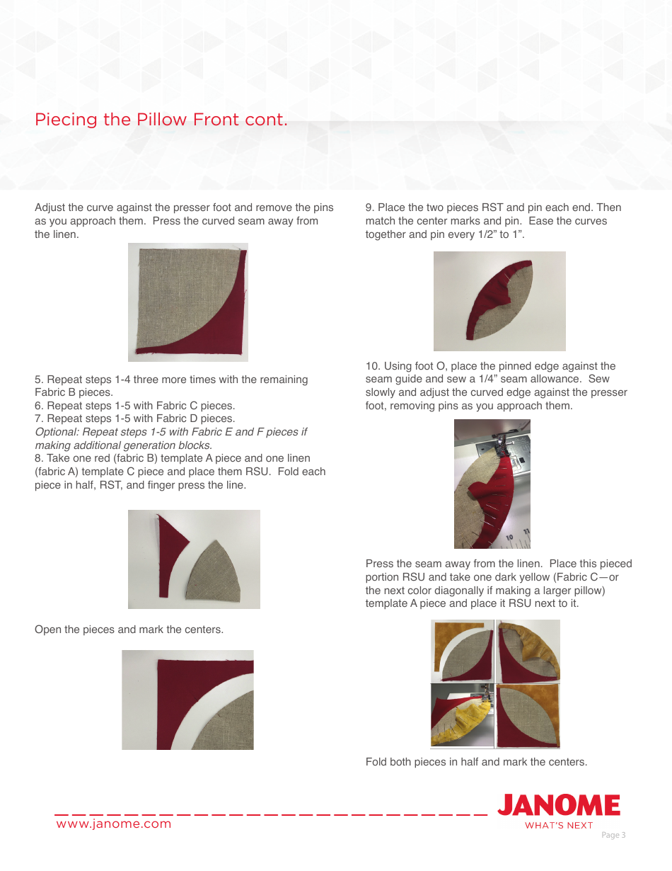 Generational Pillow Quilt Pattern Templates, Page 3