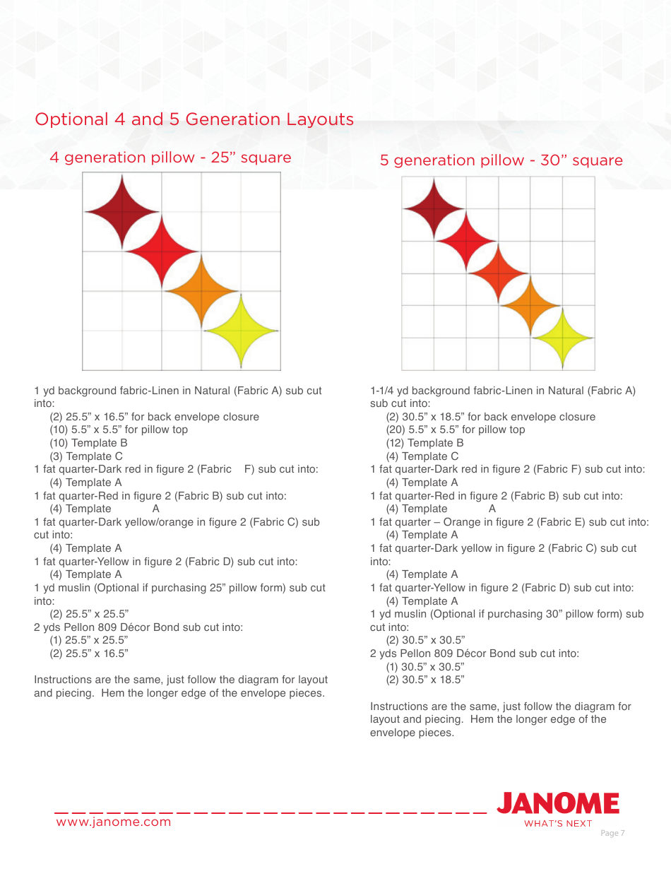Generational Pillow Quilt Pattern Templates, Page 7