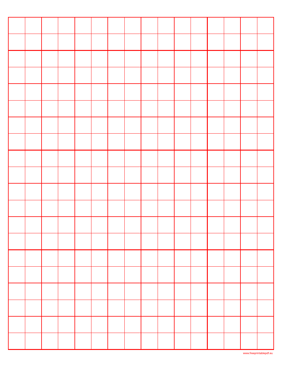 Centimeter Graph Paper - Red, Page 1