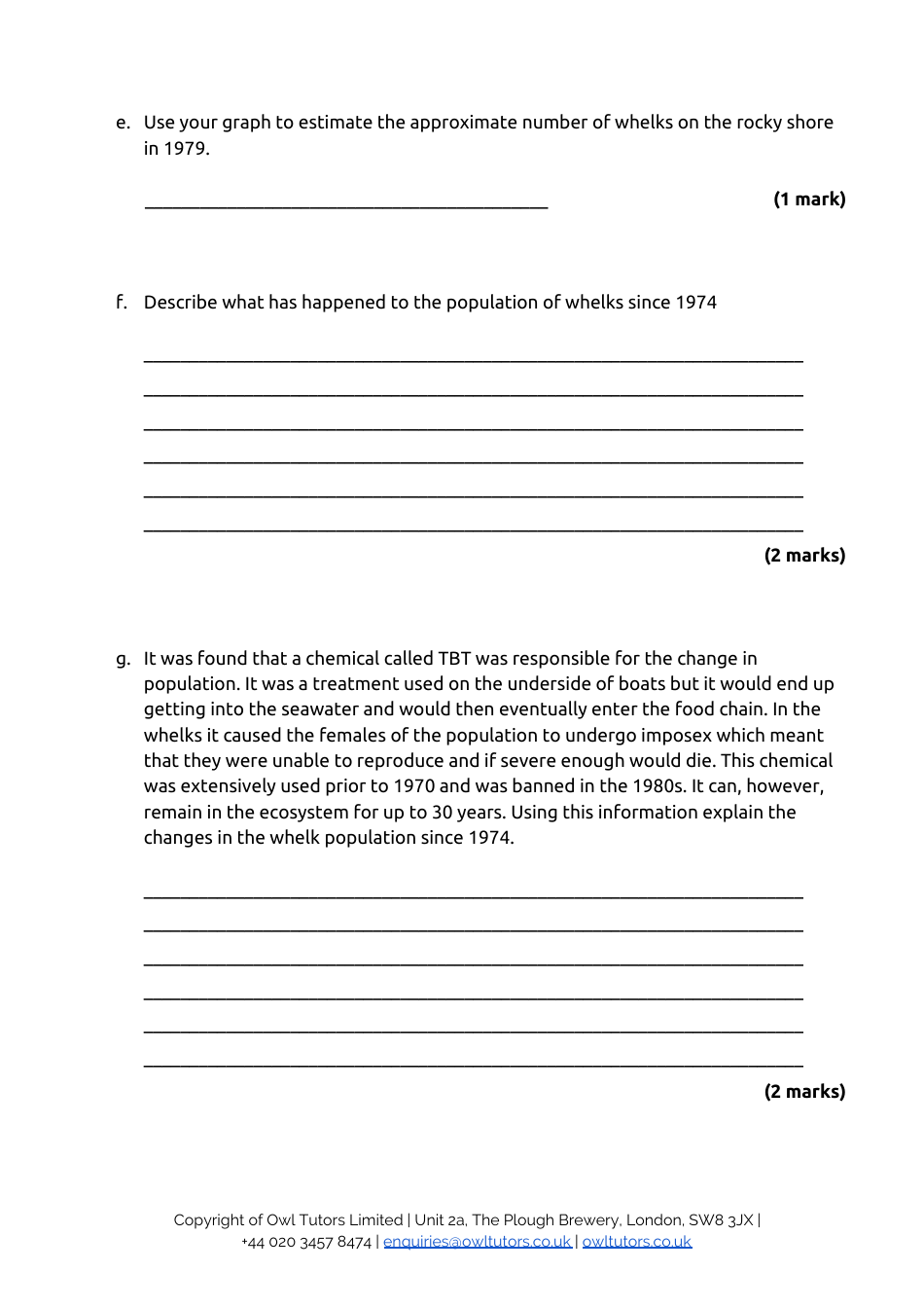 13+ Entrance Examination Paper 1 Biology: Level 2 - Owl Tutors, Page 11