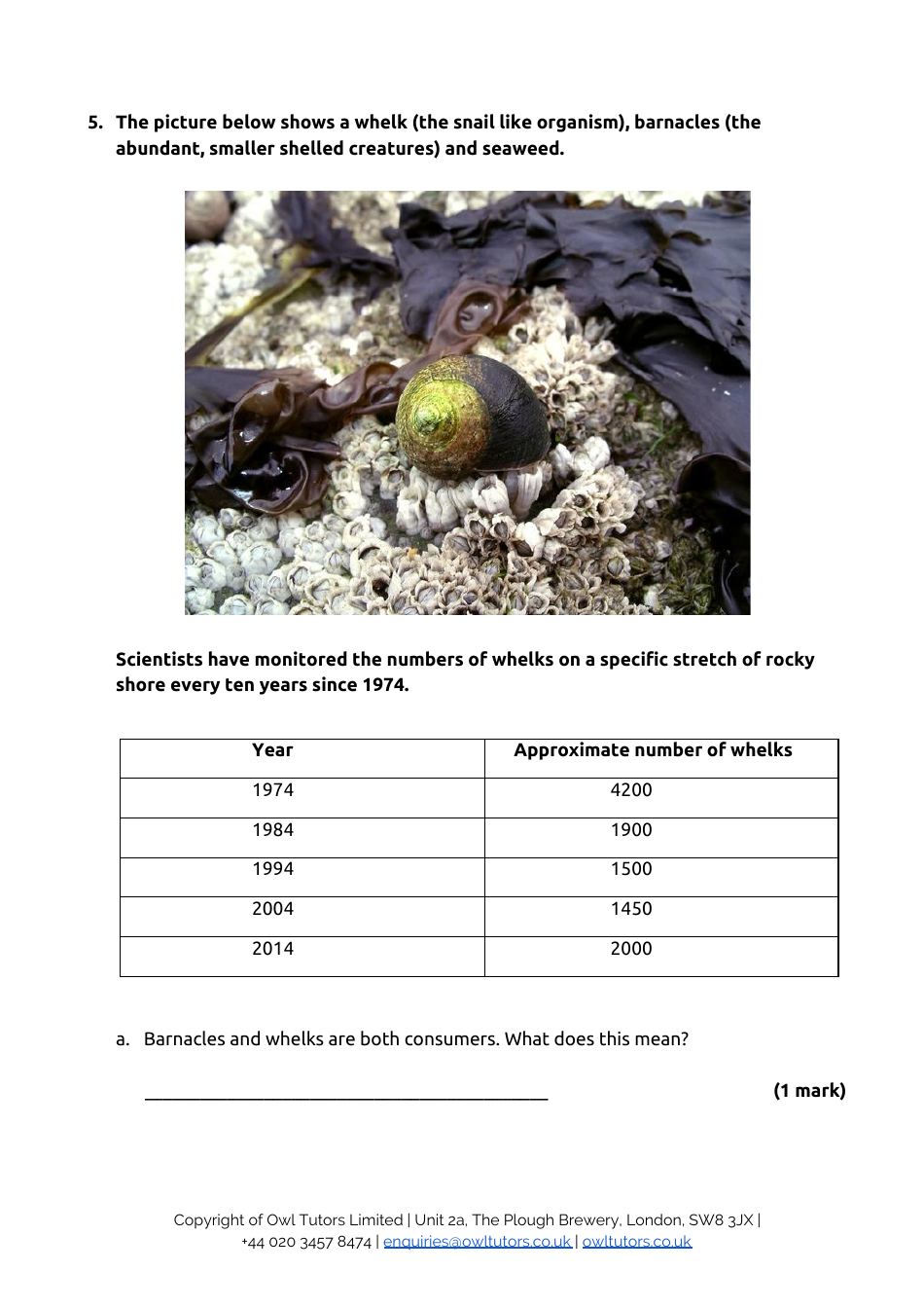 13+ Entrance Examination Paper 1 Biology: Level 2 - Owl Tutors, Page 9