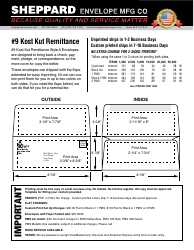 Document preview: Kost Kut Remittance Style a Envelope Templates
