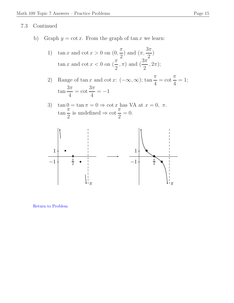 Math 109 Topic 7: Graphs of Trigonometric Functions - Exercises With ...