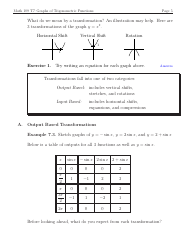 Math 109 Topic 7: Graphs of Trigonometric Functions - Exercises With Answers, Page 5