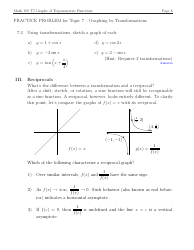 Math 109 Topic 7: Graphs of Trigonometric Functions - Exercises With Answers, Page 8
