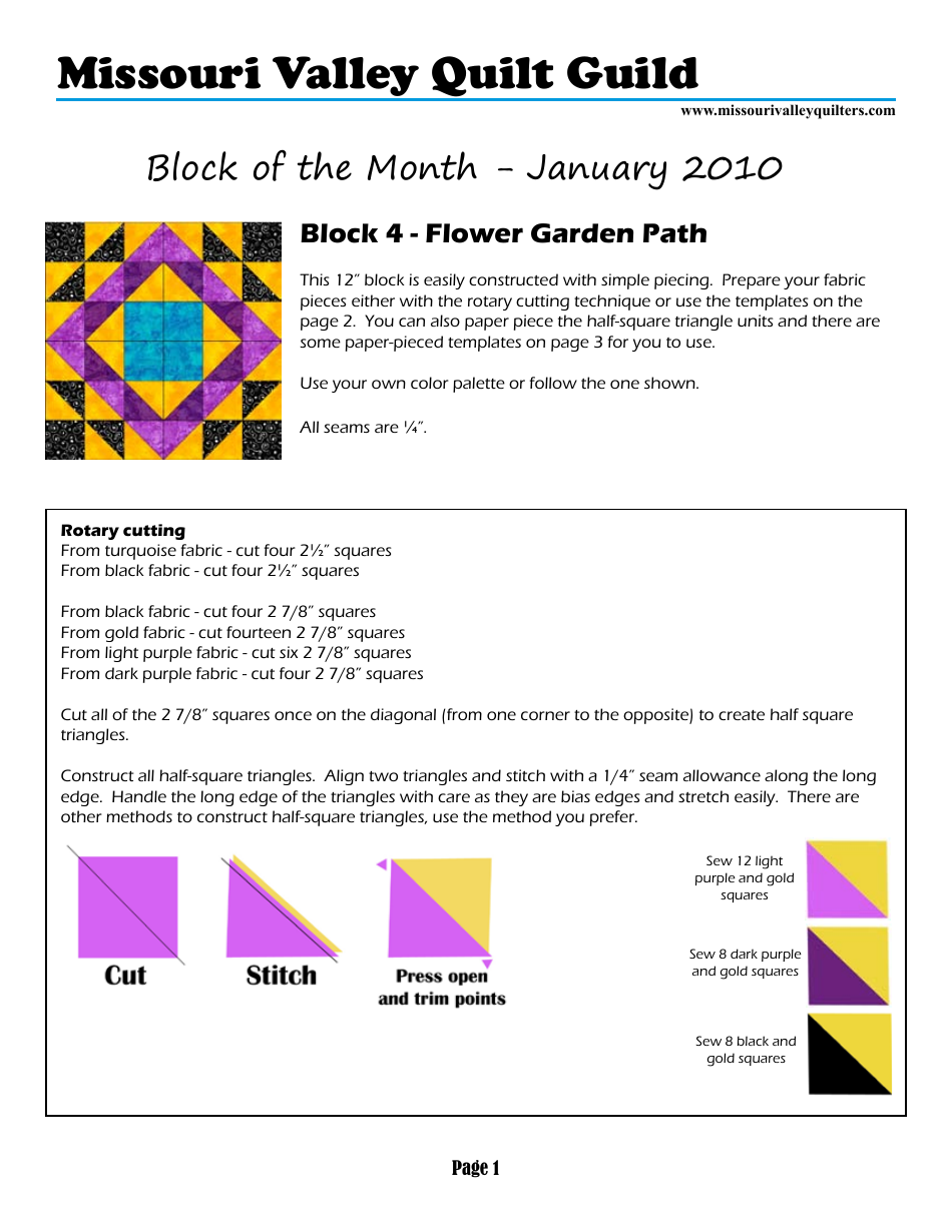 Flower Garden Path Quilt Pattern Templates Download Printable PDF