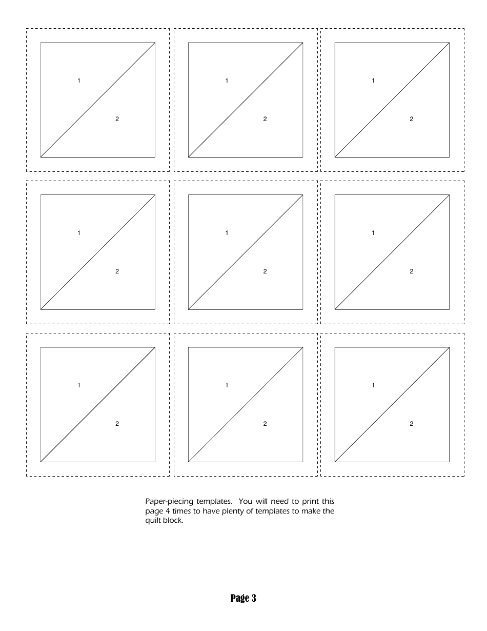 Flower Garden Path Quilt Pattern Templates, Page 3