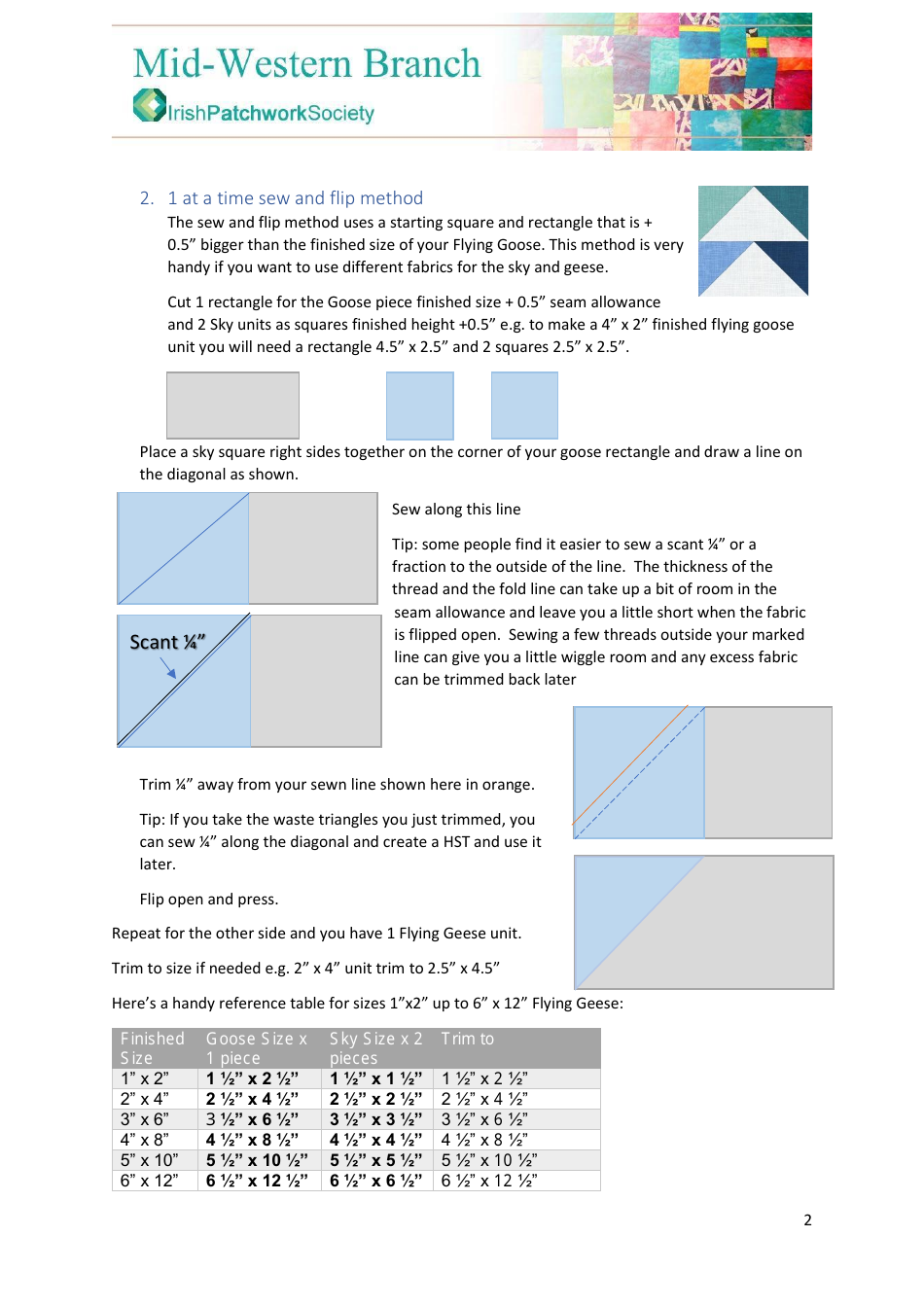 Flying Geese Quilt Pattern - Ruth Bourke, Page 2