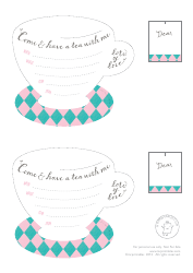 Tea Party Invitation and Envelope Templates