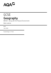 Document preview: Aqa Gcse Geography 8035/1 Mark Scheme