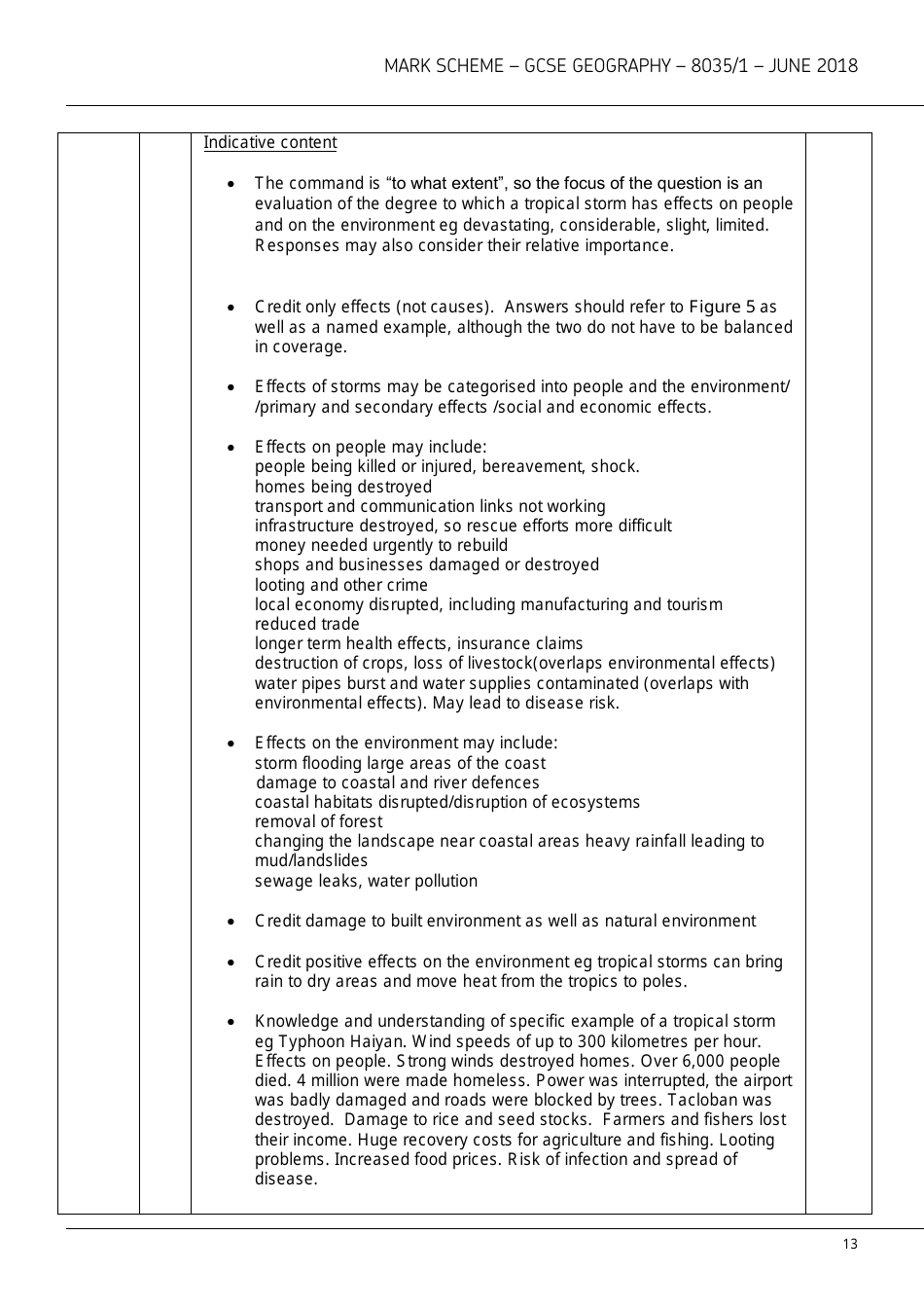 Aqa Gcse Geography 8035 / 1 Mark Scheme, Page 13