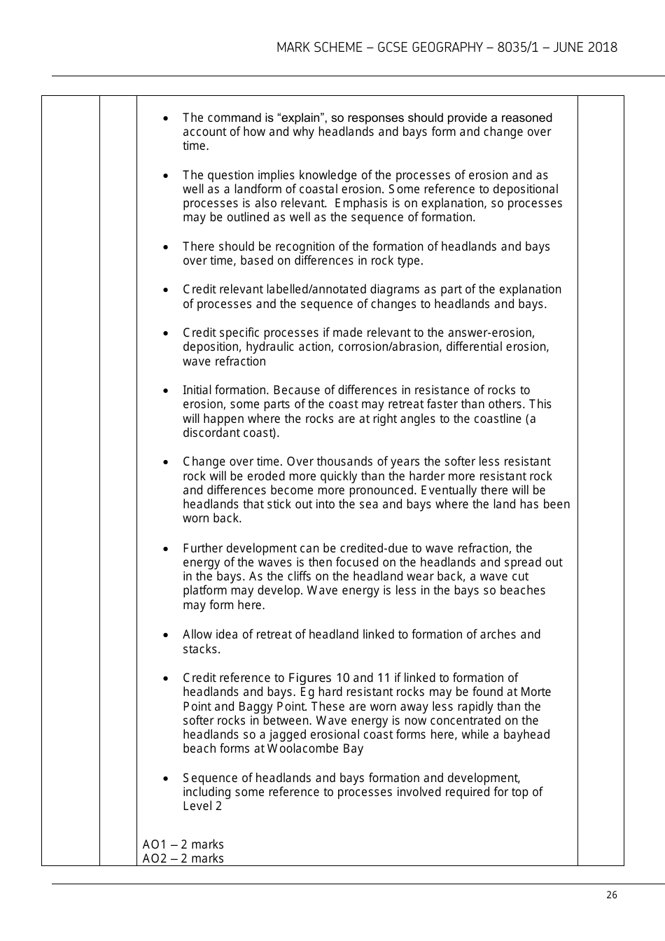 Aqa Gcse Geography 8035 / 1 Mark Scheme, Page 26