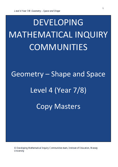 Geometry - Shape and Space Document Preview