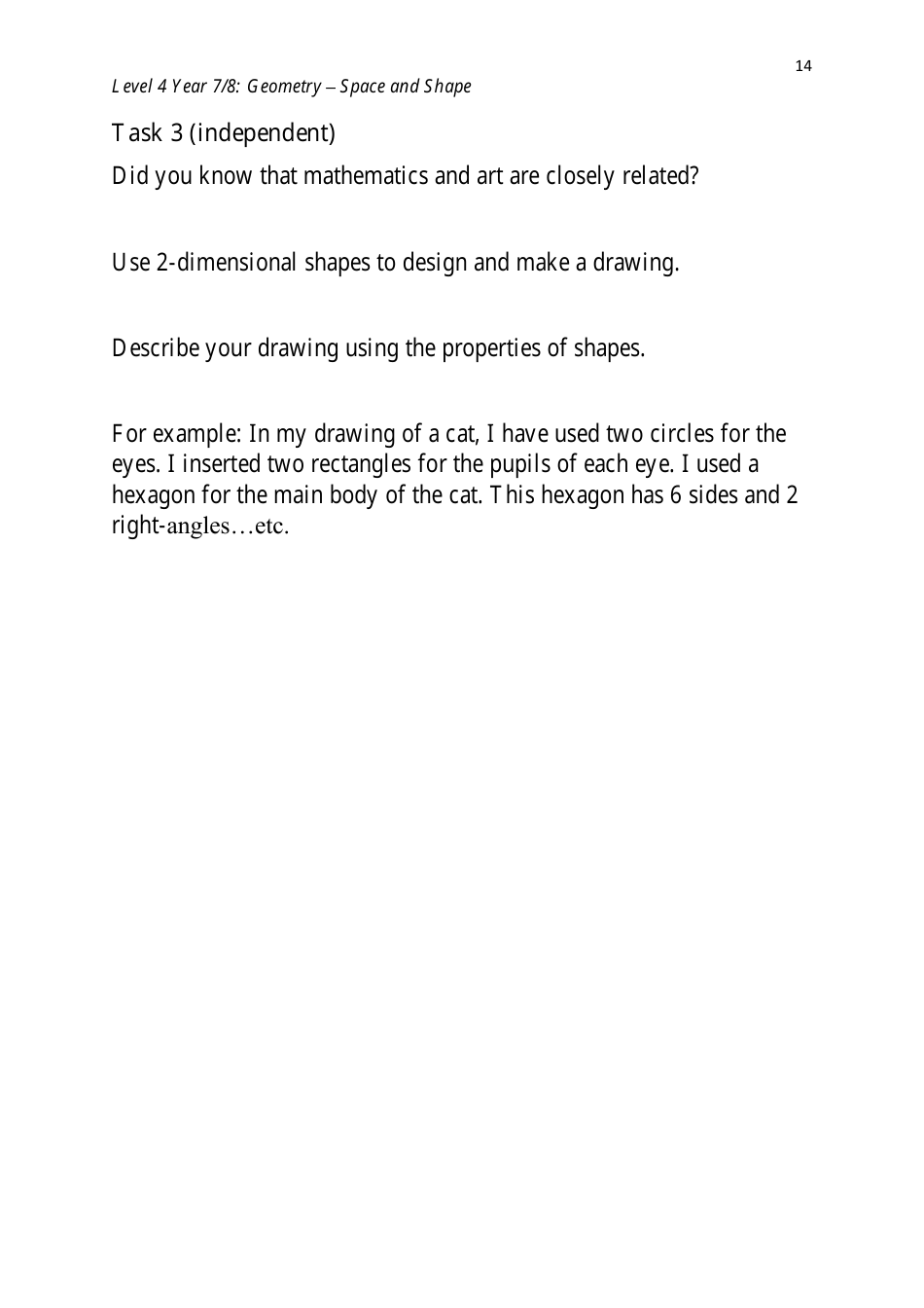 Level 4 Year 7 / 8: Geometry - Shape and Space, Page 14