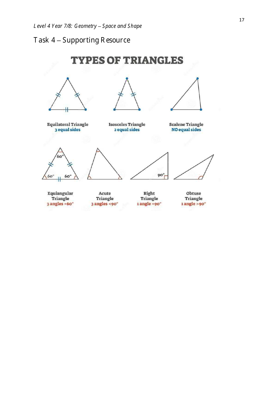 Level 4 Year 7 / 8: Geometry - Shape and Space, Page 17