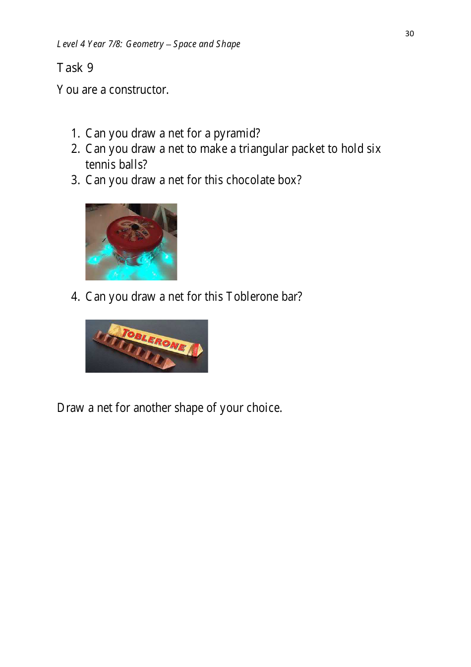 Level 4 Year 7 / 8: Geometry - Shape and Space, Page 30