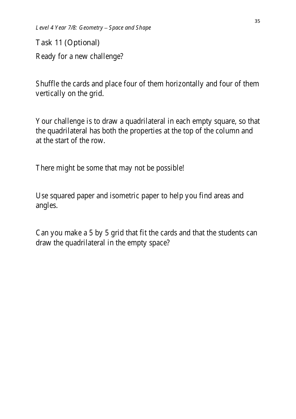 Level 4 Year 7 / 8: Geometry - Shape and Space, Page 35