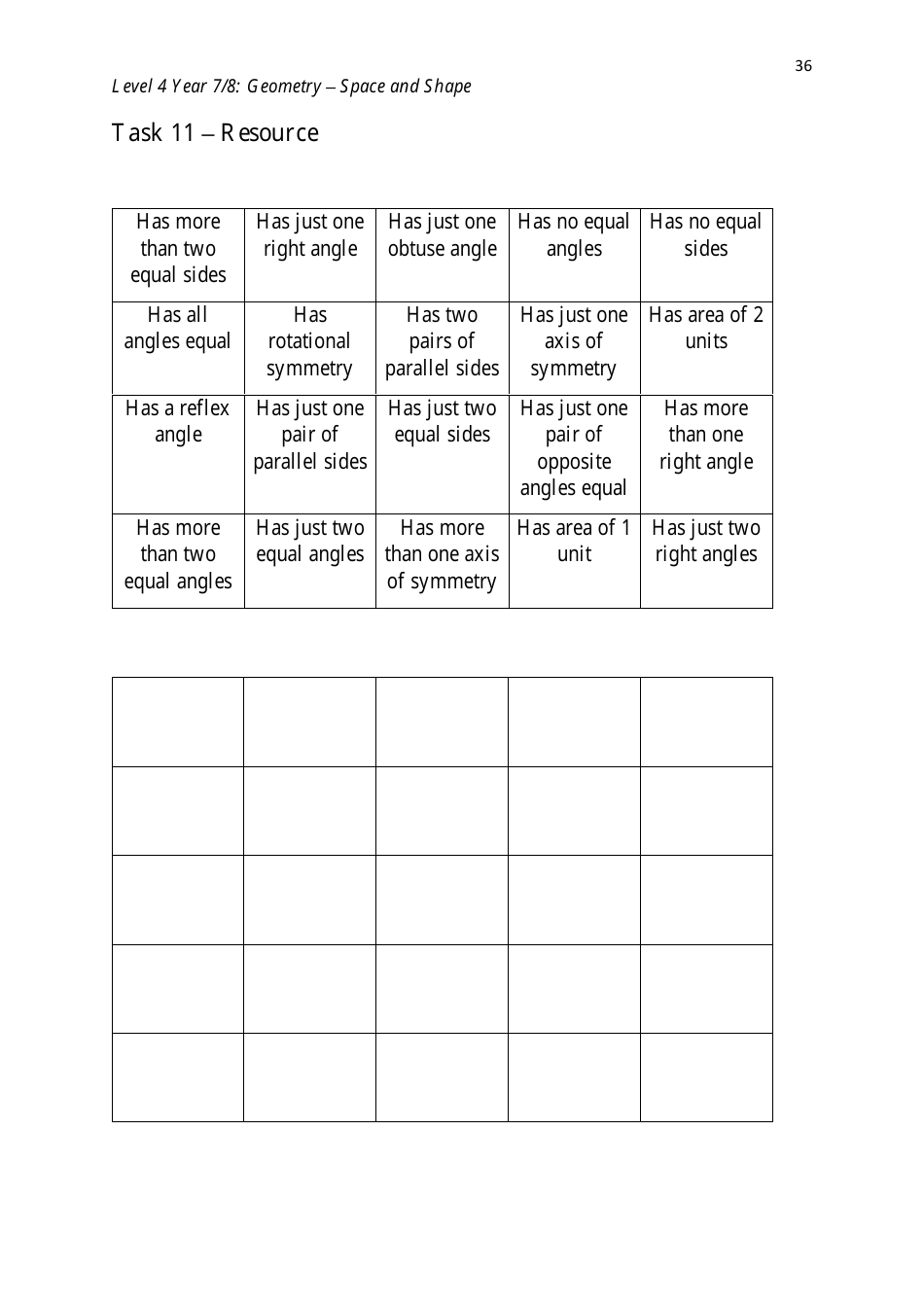 Level 4 Year 7 / 8: Geometry - Shape and Space, Page 36