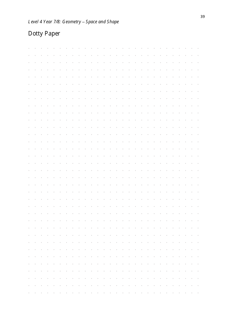 Level 4 Year 7 / 8: Geometry - Shape and Space, Page 39