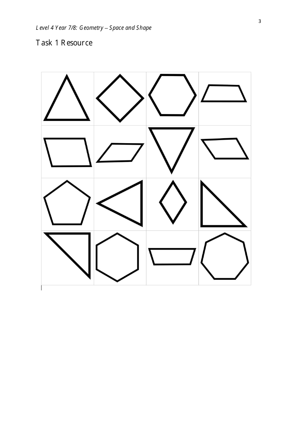 Level 4 Year 7 / 8: Geometry - Shape and Space, Page 3