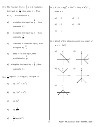 University of Wisconsin System Mathematics Practice Exam 2018 (With Answer Keys), Page 13