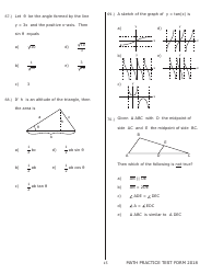 University of Wisconsin System Mathematics Practice Exam 2018 (With Answer Keys), Page 15