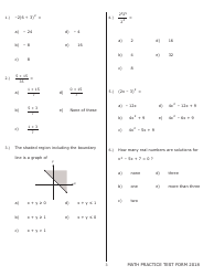 University of Wisconsin System Mathematics Practice Exam 2018 (With Answer Keys), Page 3