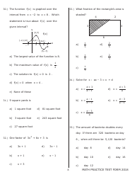 University of Wisconsin System Mathematics Practice Exam 2018 (With Answer Keys), Page 8