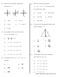 University of Wisconsin System Mathematics Practice Exam 2018 (With Answer Keys), Page 9