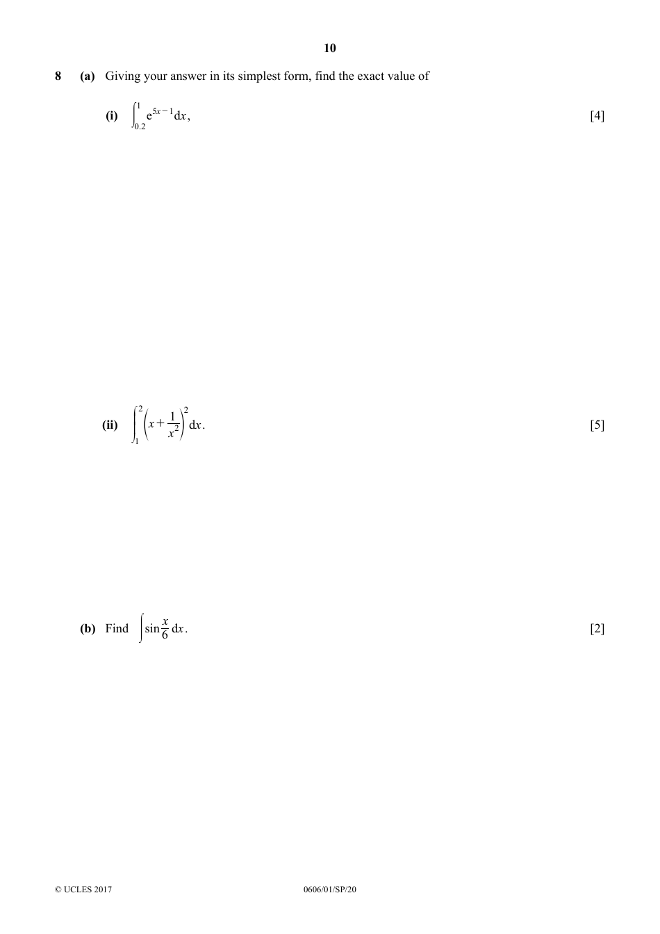 Cambridge Igcse Additional Mathematics Paper 1: Specimen Paper, Page 10