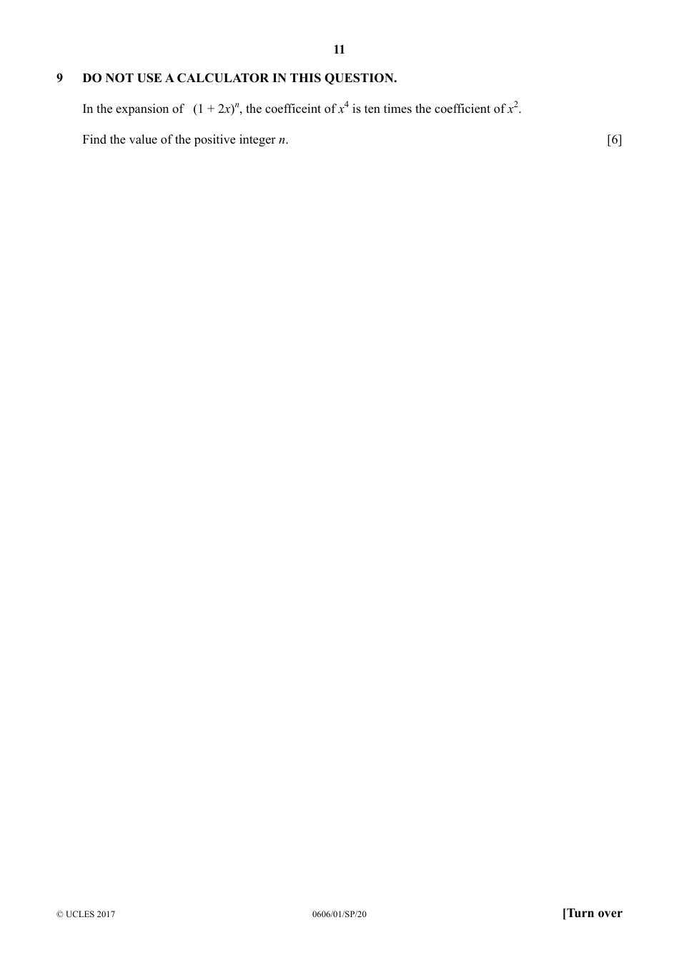 Cambridge Igcse Additional Mathematics Paper 1: Specimen Paper, Page 11