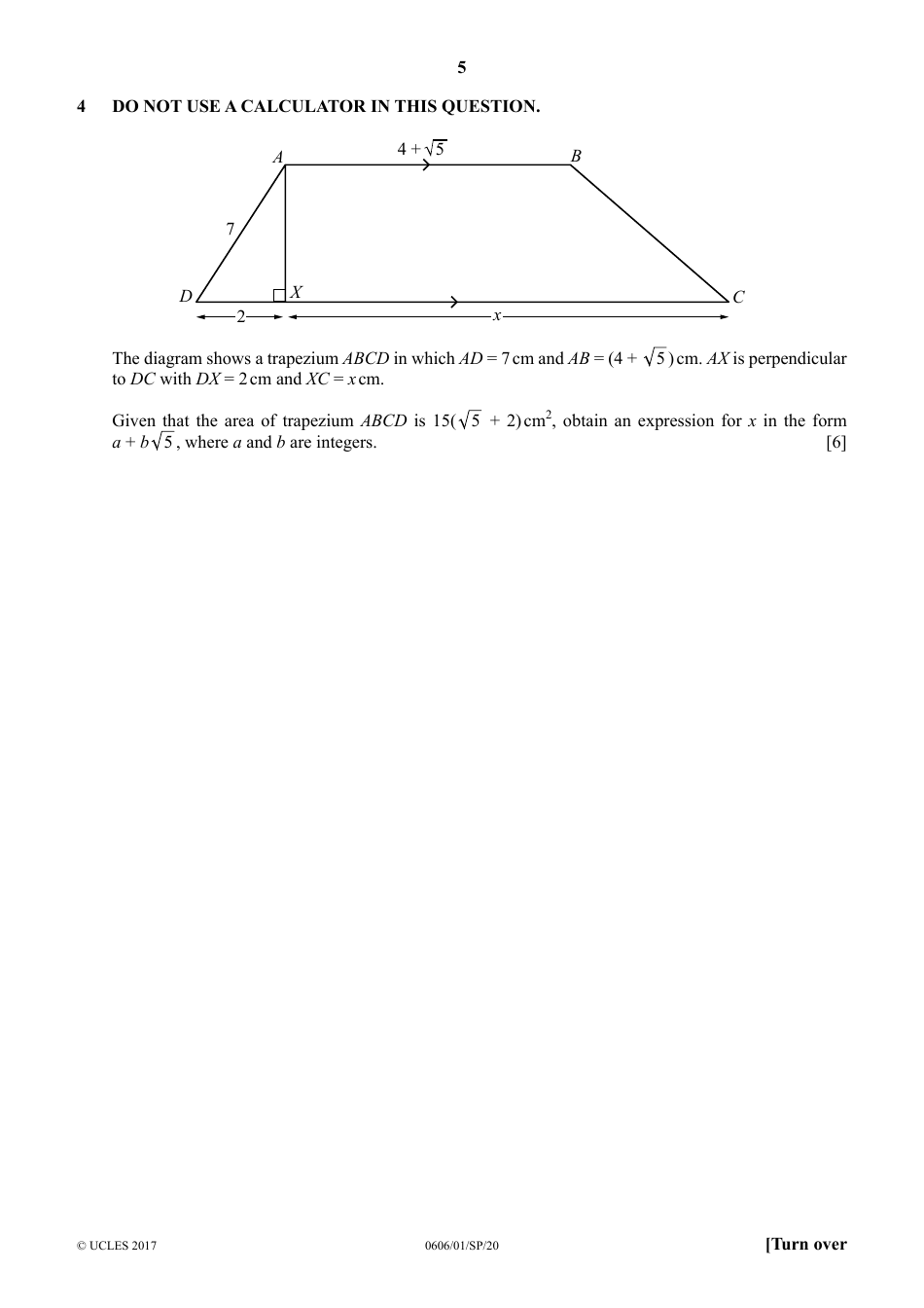 Cambridge Igcse Additional Mathematics Paper 1: Specimen Paper, Page 5