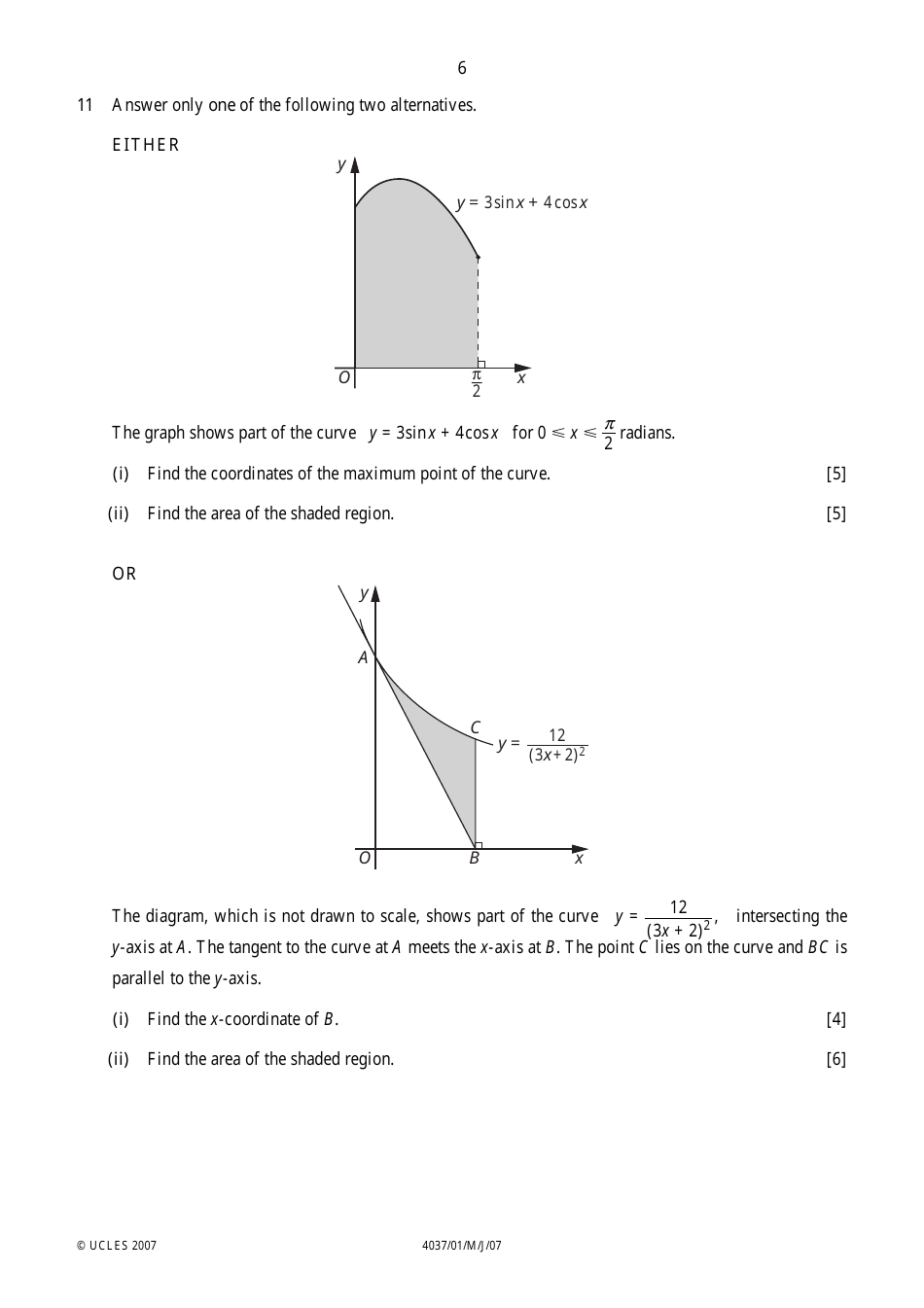 University of Cambridge International Examinations: Additional Mathematics Paper 1 - 4037 / 01, Page 6
