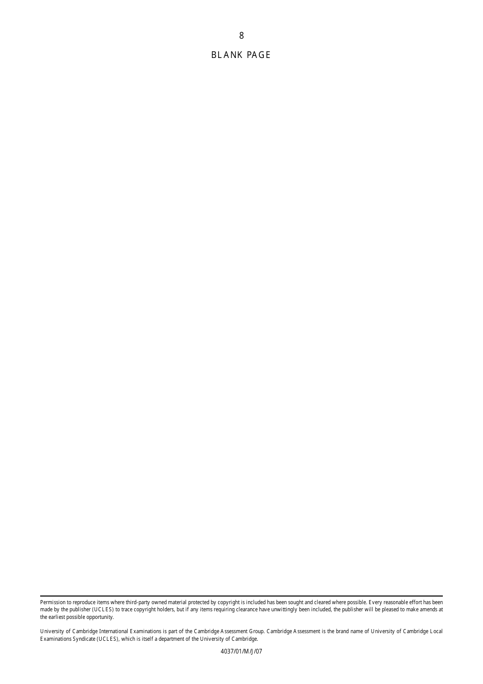 University of Cambridge International Examinations: Additional Mathematics Paper 1 - 4037 / 01, Page 8