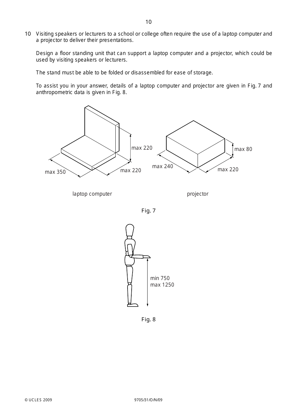 University of Cambridge International Examinations: Design and Technology Paper 3 - 9705 / 31, Page 10