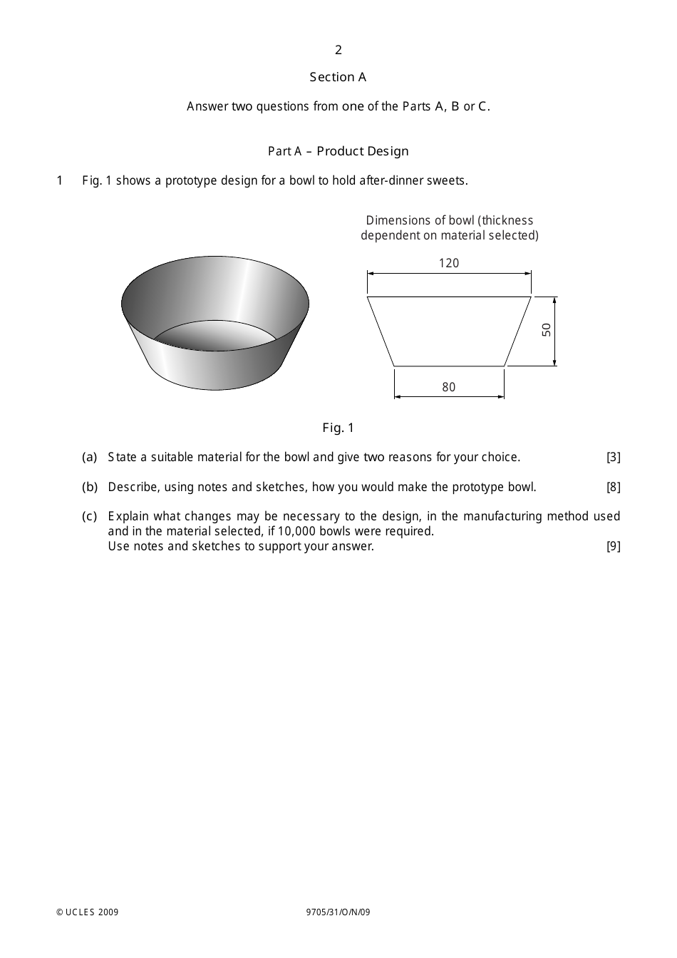University of Cambridge International Examinations: Design and Technology Paper 3 - 9705 / 31, Page 2
