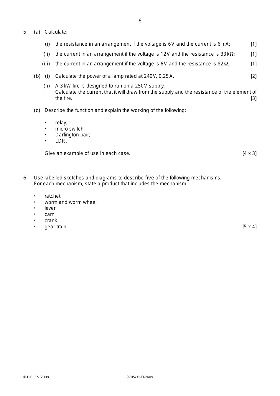University of Cambridge International Examinations: Design and Technology Paper 3 - 9705 / 31, Page 6