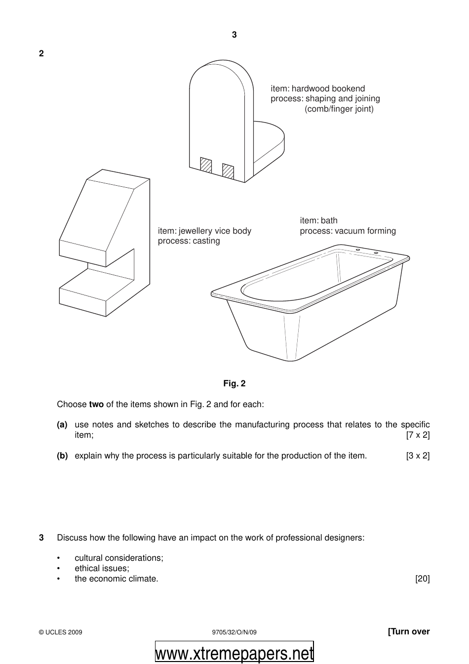 University of Cambridge International Examinations: Design and Technology Paper 3 - 9705 / 32, Page 3