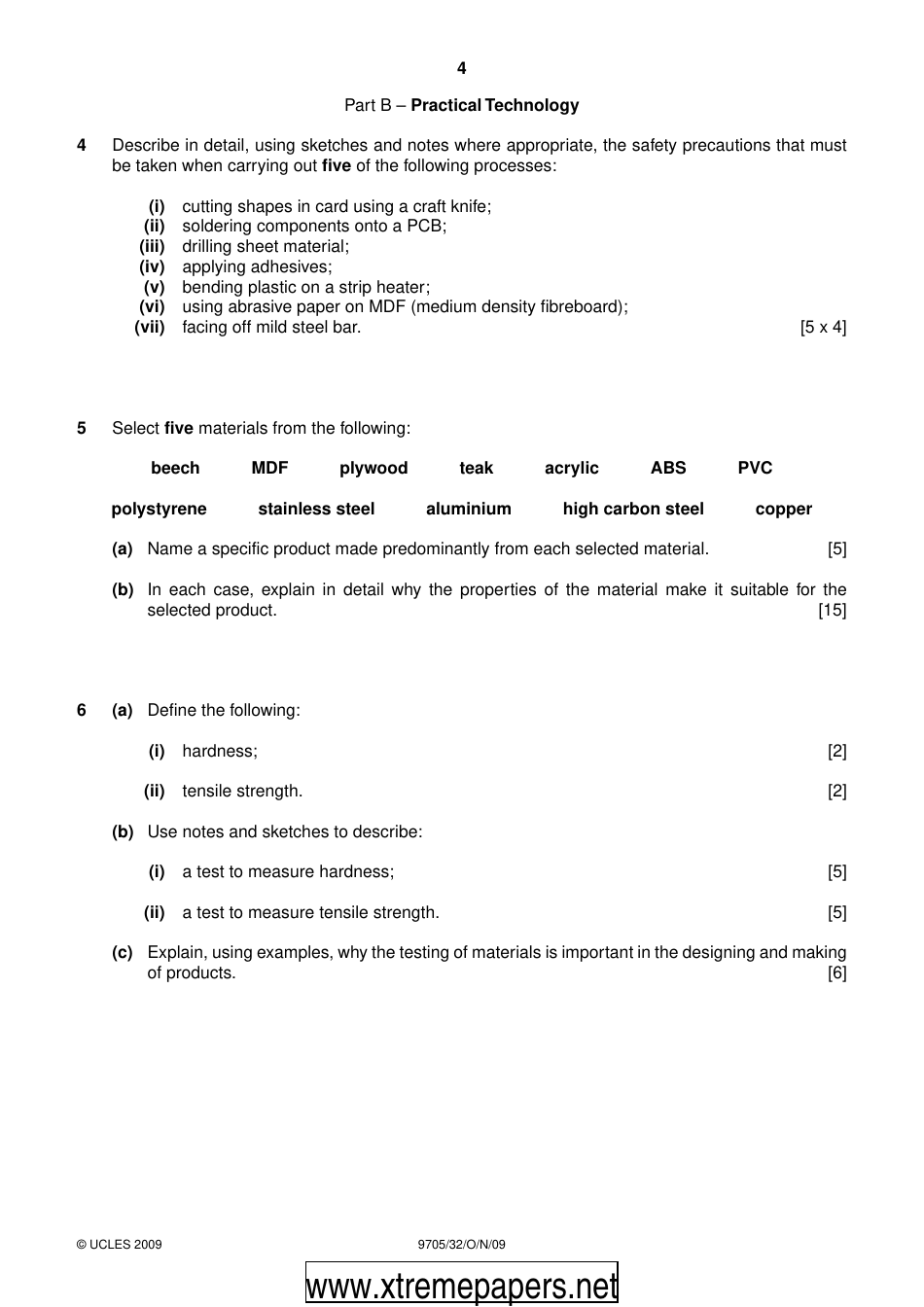 University of Cambridge International Examinations: Design and Technology Paper 3 - 9705 / 32, Page 4
