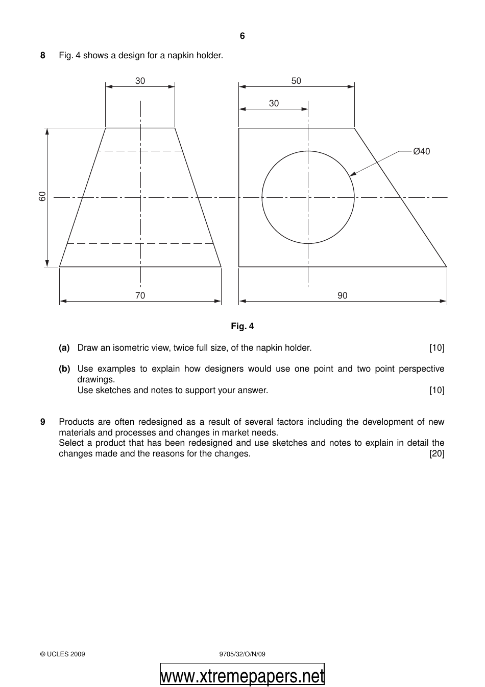 University of Cambridge International Examinations: Design and Technology Paper 3 - 9705 / 32, Page 6