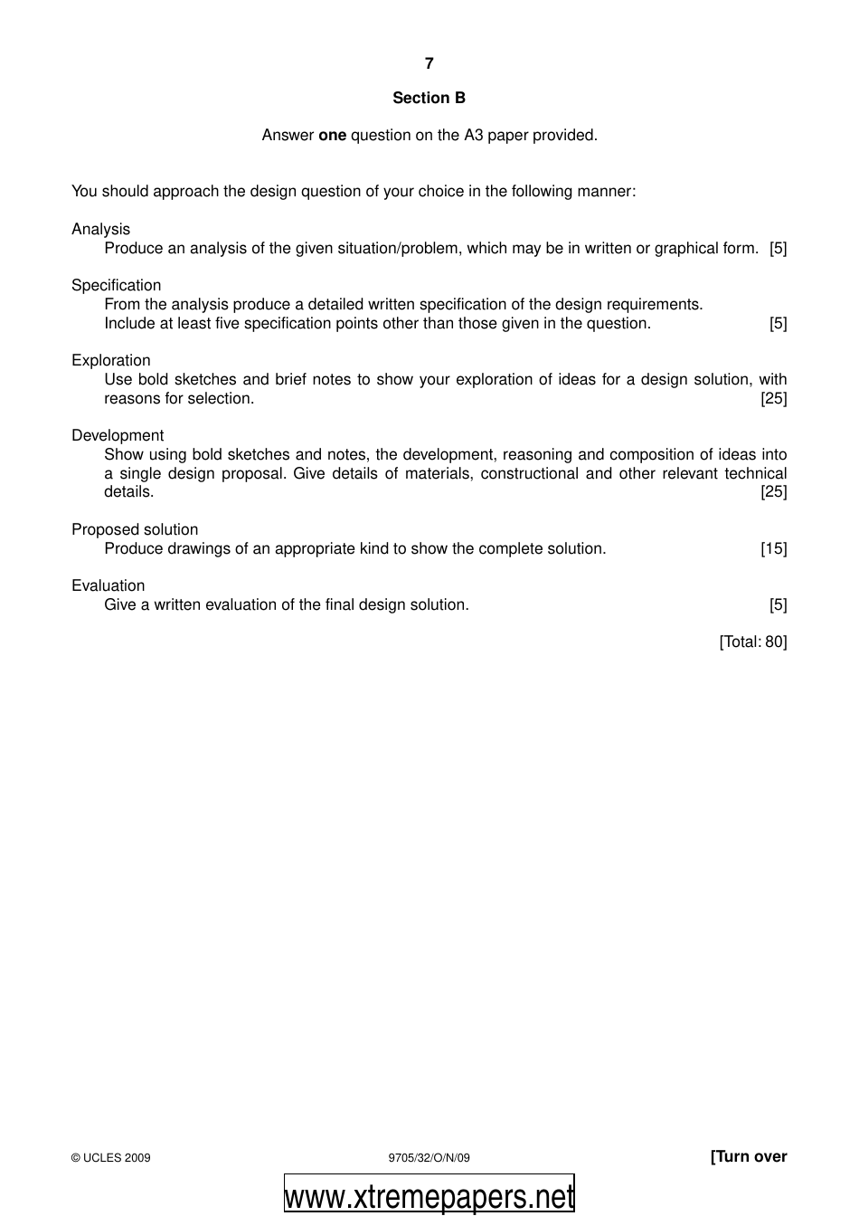 University of Cambridge International Examinations: Design and Technology Paper 3 - 9705 / 32, Page 7