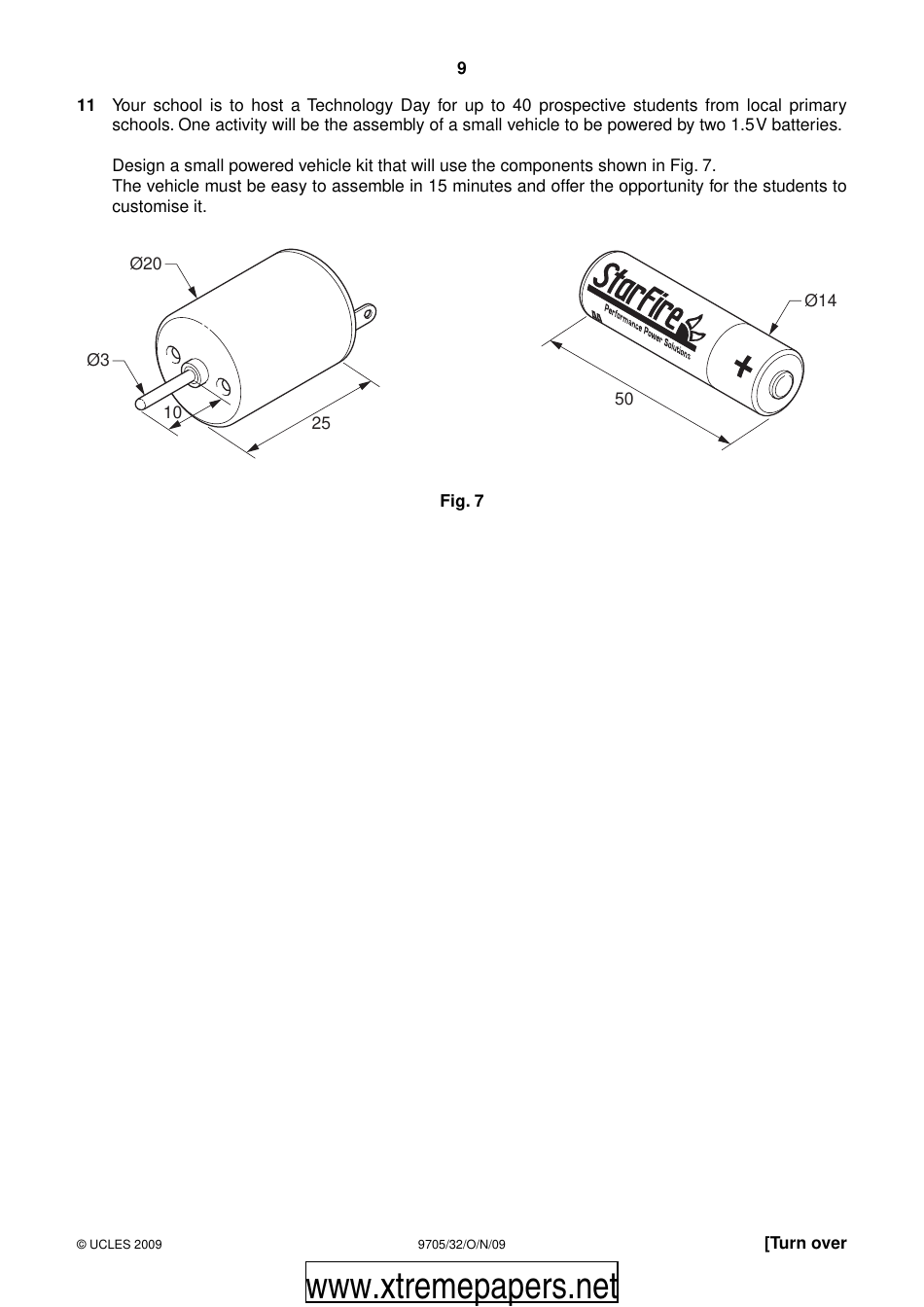 University of Cambridge International Examinations: Design and Technology Paper 3 - 9705 / 32, Page 9
