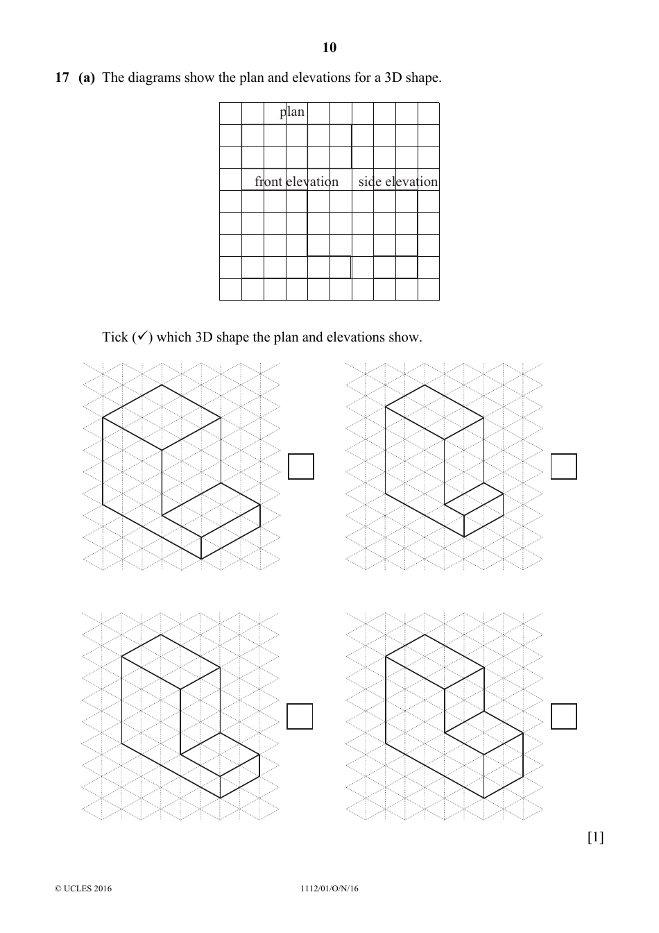 October 2016 Cambridge Secondary 1 Checkpoint: Mathematics Paper 1, Page 10